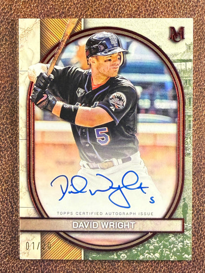 David Wright - 2025 Topps Museum Collection - RUBY /20 - Mets.