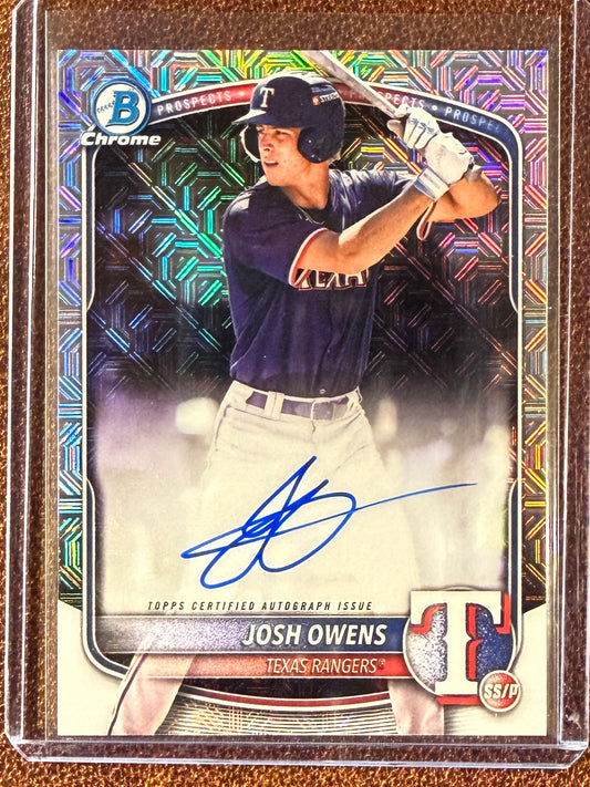 Josh Owens - 2025 Bowman Draft - Mojo AUTO - Rangers