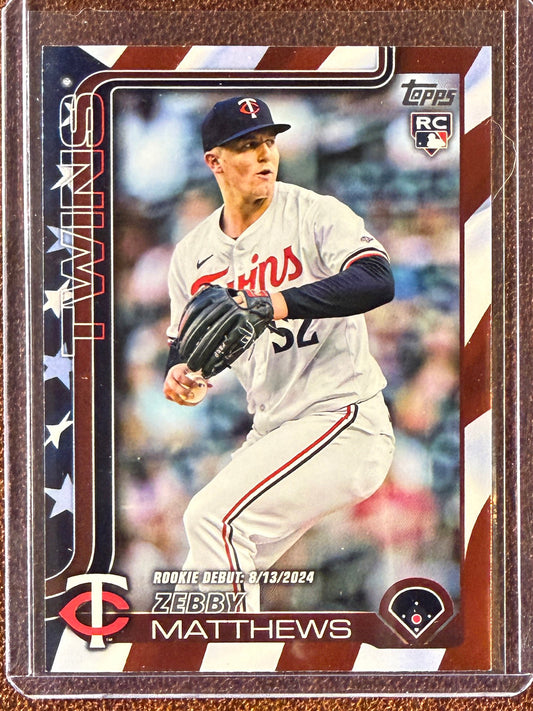Zebby Matthews - 2025 Topps Update - Independence Day Border /75 - Twins