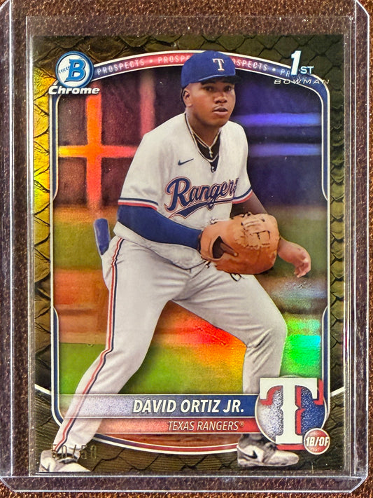 David Ortiz Jr. - 2025 Bowman Chrome - Reptilian GOLD /50 - Rangers