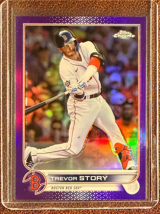 Trevor Story - 2022 Topps Chrome Update - PURPLE Refractor - Red Sox