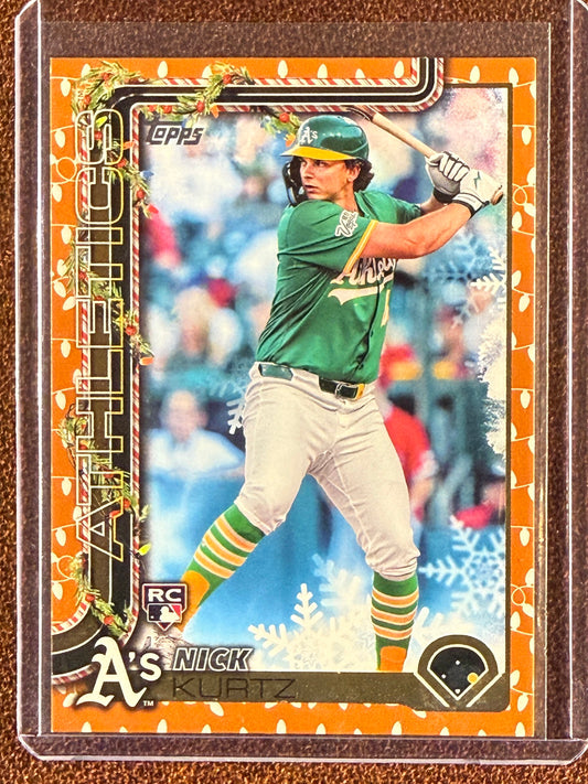 Nick Kurtz - 2025 Topps Holiday - Rookie GOLD Holiday Lights - Athletics