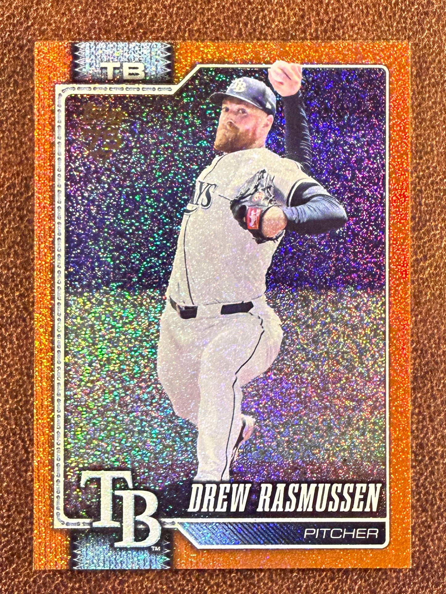 Drew Rasmussen - 2026 Topps Series 1 - ORANGE Sandglitter /25 - Rays