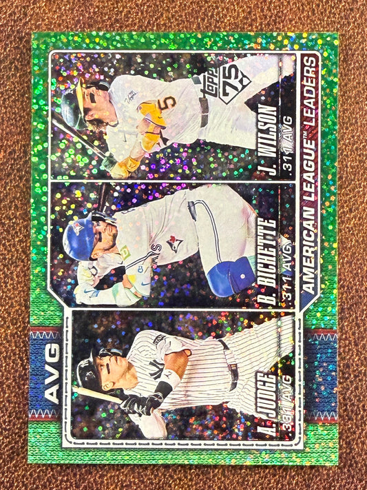 Aaron Judge/Bo Bichette/Jacob Wilson - 2026 Topps Series 1 - LIME GREEN Confetti (PR: 50) - Yankees