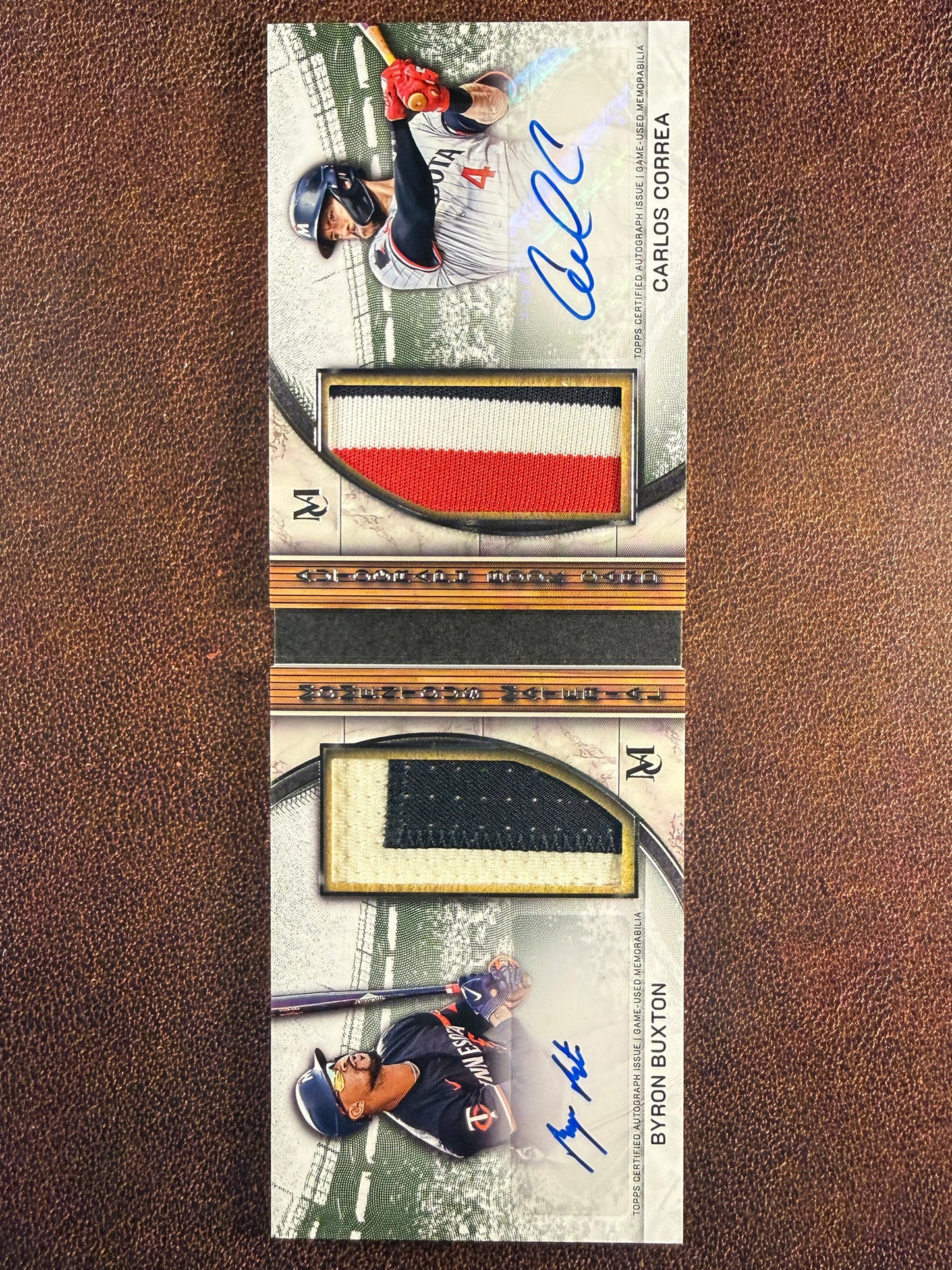 Byron Buxton/Carlos Correa - 2025 Topps Museum Collection - Dual Patch AUTO Booklet /10 - Twins