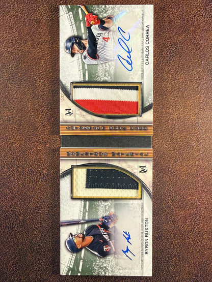 Byron Buxton/Carlos Correa - 2025 Topps Museum Collection - Dual Patch AUTO Booklet /10 - Twins