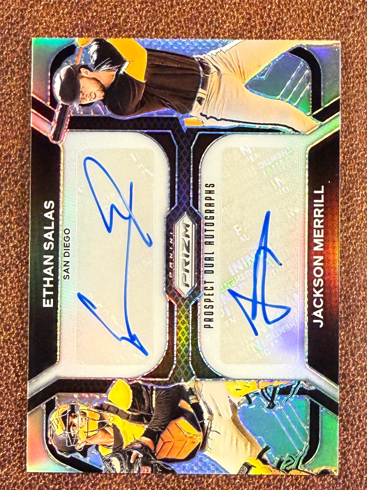 Ethan Salas / Jackson Merrill - 2024 Panini Prizm - Prospect DUAL AUTO /8 - Padres