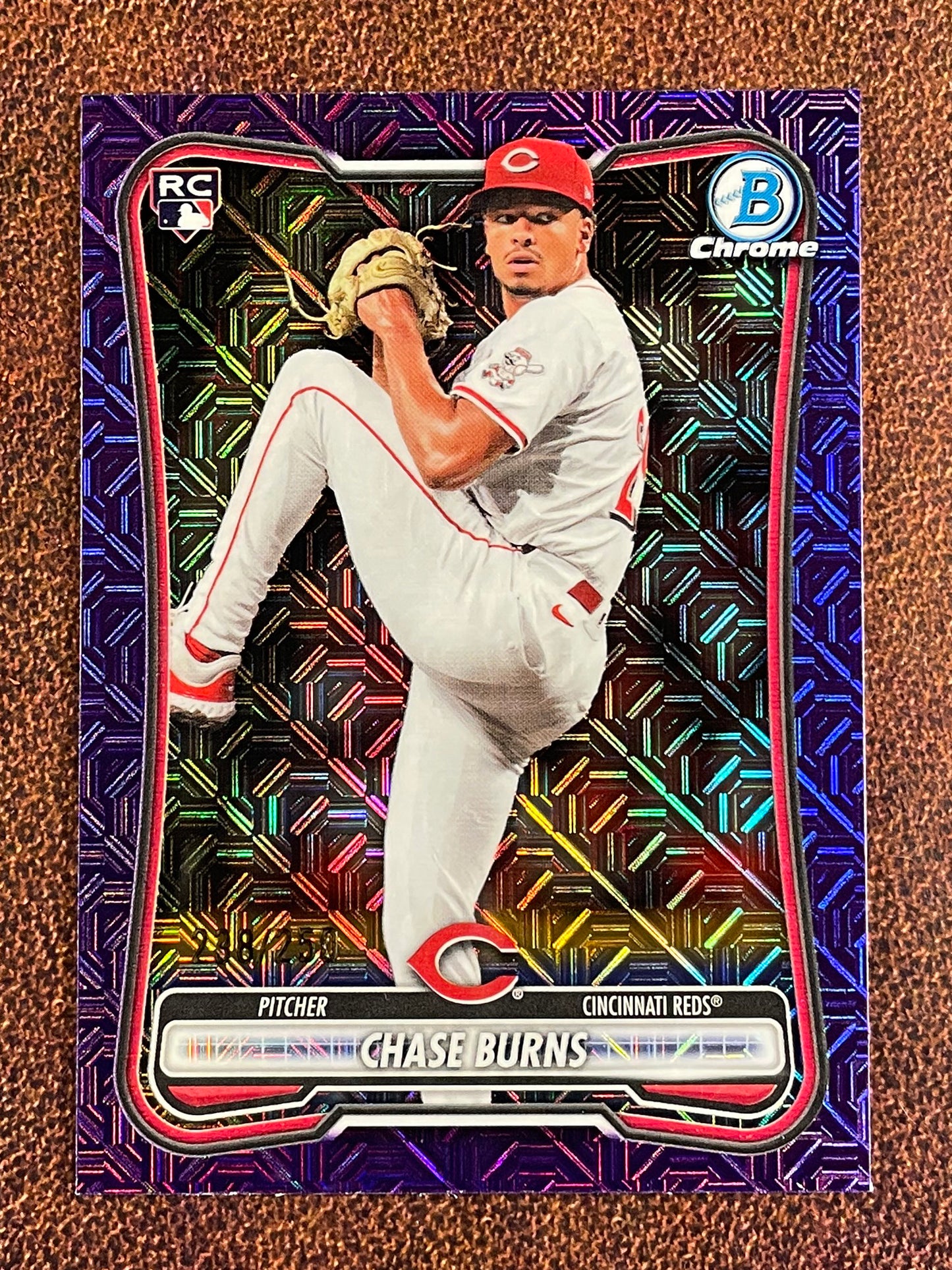 Chase Burns - 2026 Bowman - PURPLE Rookie MOJO /250 - Reds
