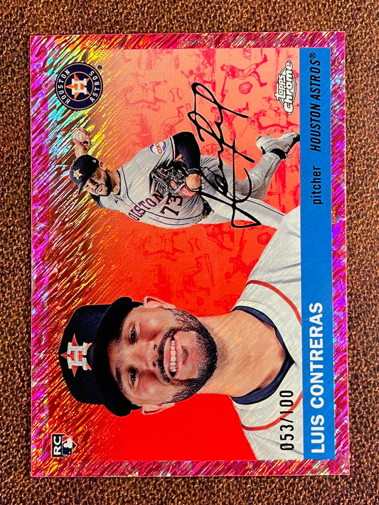 Luis Contreras - 2025 Topps Chrome Platinum - FUCHSIA Shimmer Refractor /100 - Astros