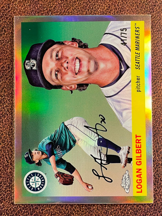 Logan Gilbert - 2025 Topps Chrome Platinum - ROSE GOLD Refractor /75 - Mariners