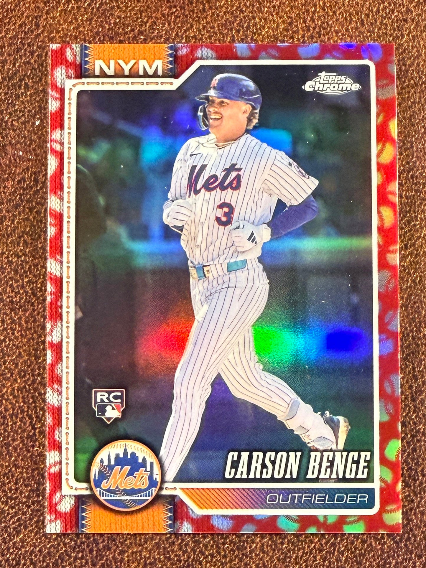 Carson Benge - 2026 Topps Chrome - Baseball Seams Refractor - Mets