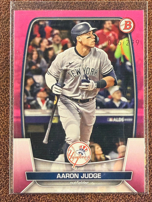Aaron Judge - 2023 Bowman - Fuschia Parallel Paper /299 - Yankees