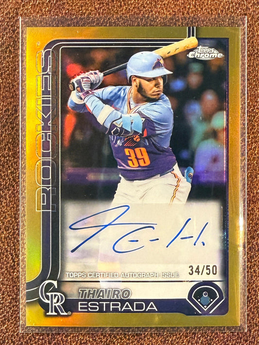 Thairo Estrada - 2025 Topps Chrome - Rookie AUTO /50 - Rockies