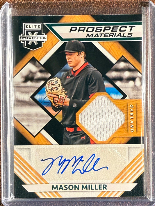 Mason Miller - 2021 Panini Elite Extra - Propsect Materials Patch AUTO - Athletics