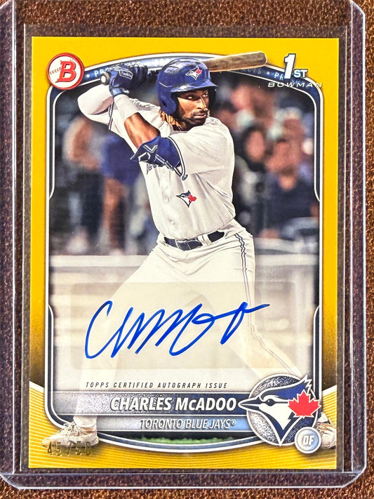 Charles McAdoo - 2025 Bowman - 1st Bowman Paper GOLD AUTO /50 - Blue Jays