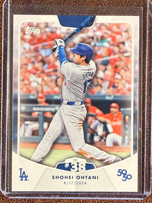 Shohei Ohtani - 2024 Topps 50/50 - HR #38 Base - Dodgers
