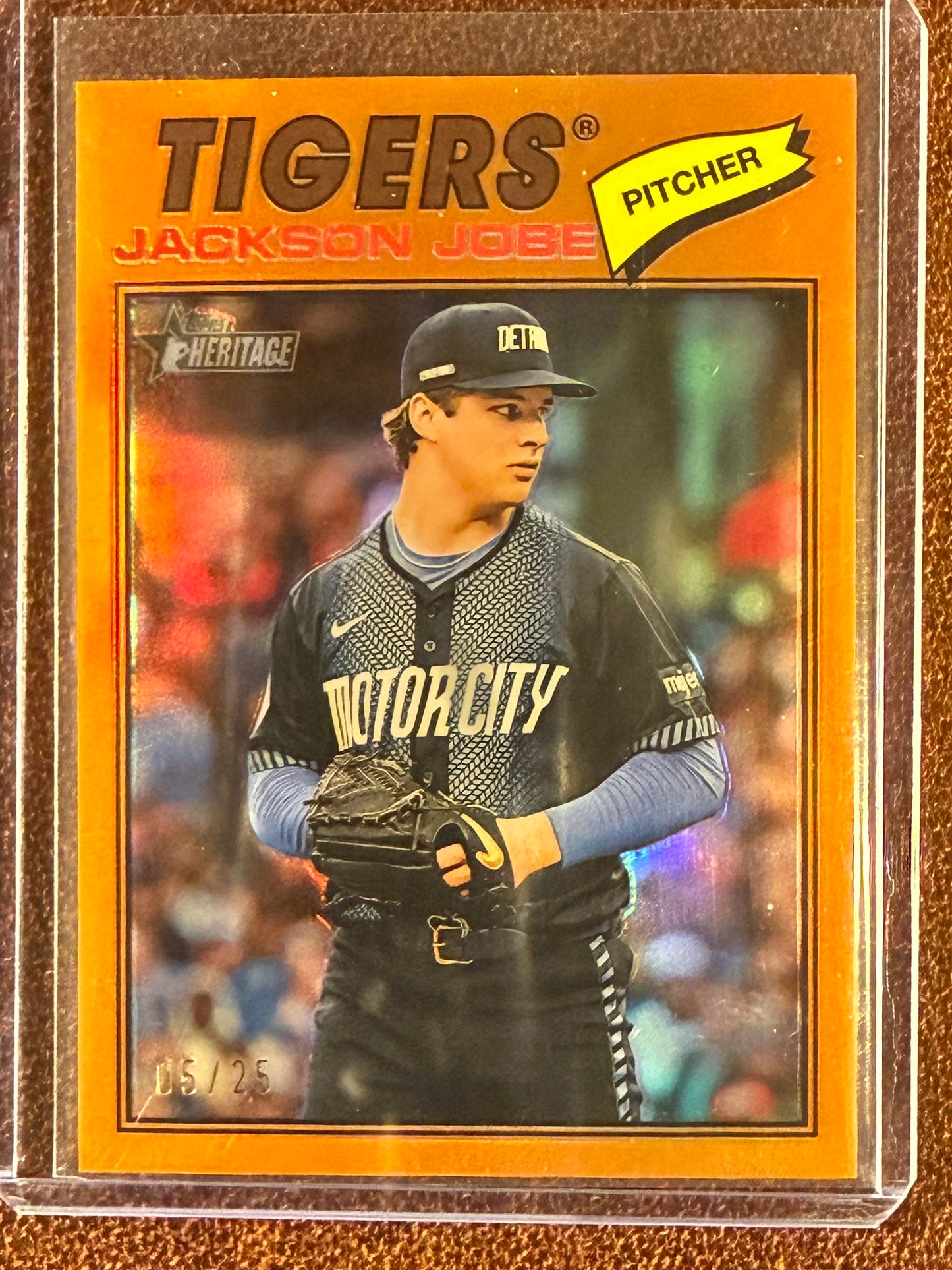 Jackson Jobe - 2026 Topps Heritage - ORANGE Chrome Refractor /25 - Tigers