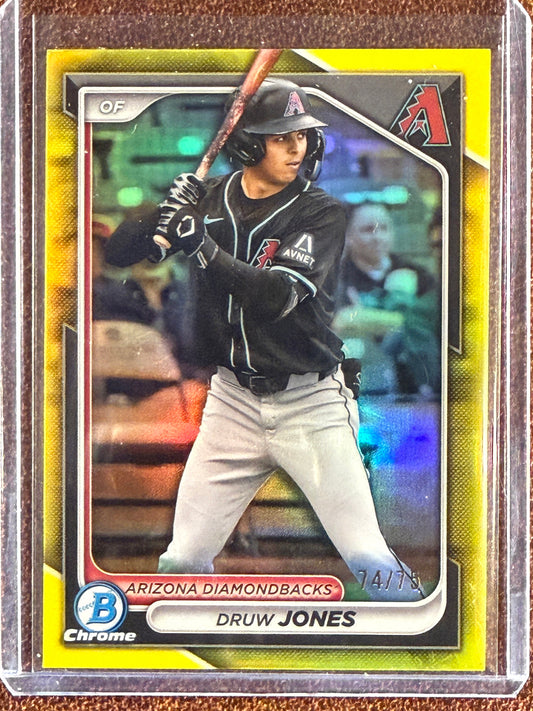 Druw Jones - 2024 Bowman Chrome - YELLOW /75 - Diamondbacks