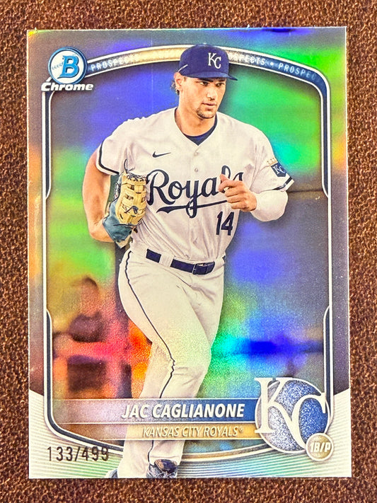 Jac Caglianone - 2026 Bowman Chrome - Prospect Refractor /499 (*Print Line*) - Royals