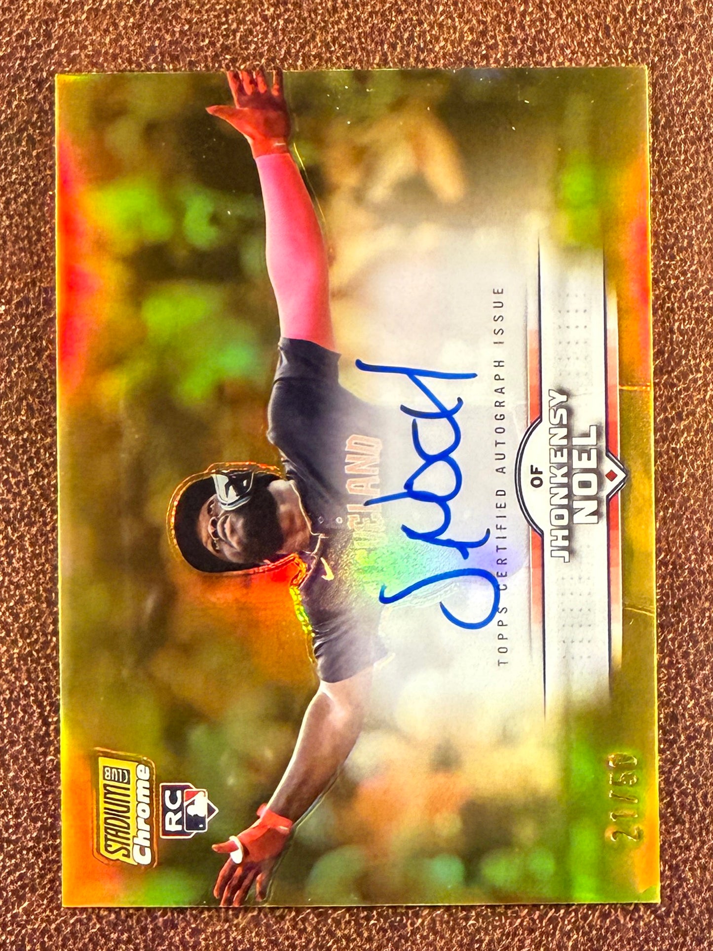 Jhonkensy Noel - 2025 Topps Stadium Club - GOLD Chrome AUTO /50 - Guardians