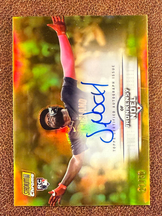 Jhonkensy Noel - 2025 Topps Stadium Club - GOLD Chrome AUTO /50 - Guardians