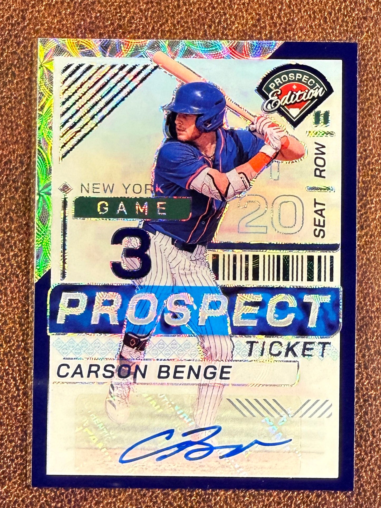 Carson Benge - 2024 Panini Prospect Edition - BLUE First Round Signatures AUTO /49 - Mets
