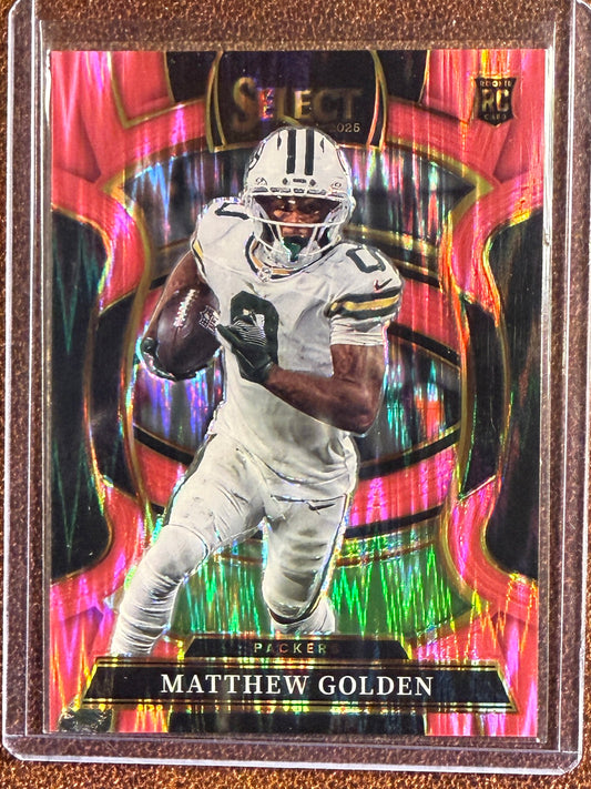 Matthew Golden - 2025 Panini Select - Rookie PINK Shock - Packers
