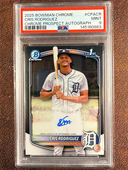 Cris Rodriguez - 2025 Bowman Chrome - 1st Bowman AUTO (PSA 9) - Tigers
