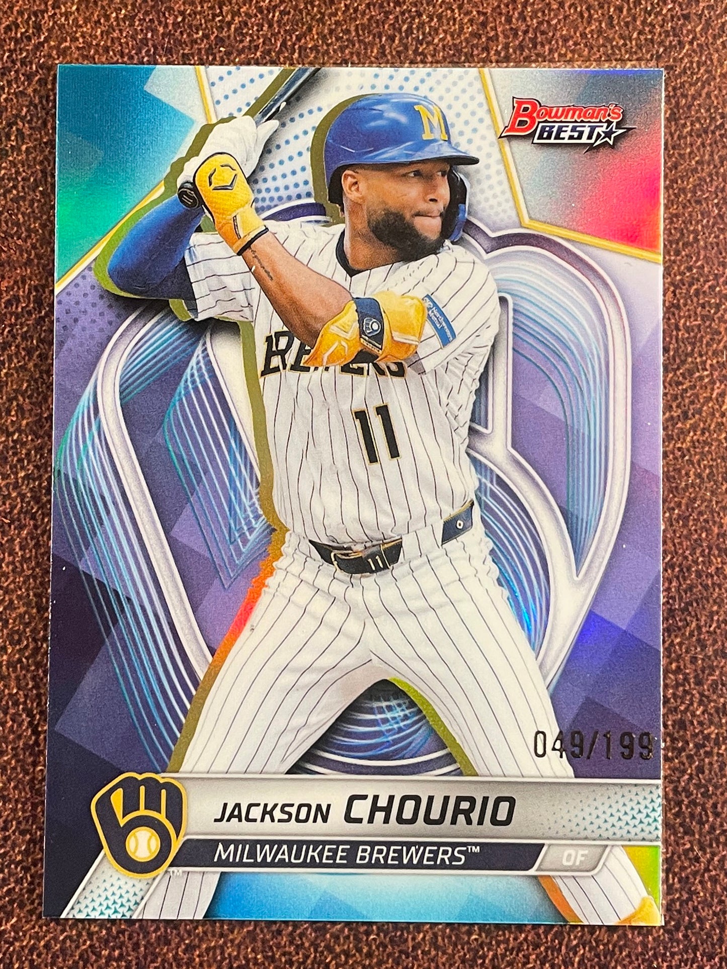 Jackson Chourio - 2025 Bowmans Best - AQUA /199 - Brewers