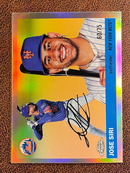 Jose Siri - 2025 Topps Chrome Platinum - ROSE GOLD Refractor /75 - Mets