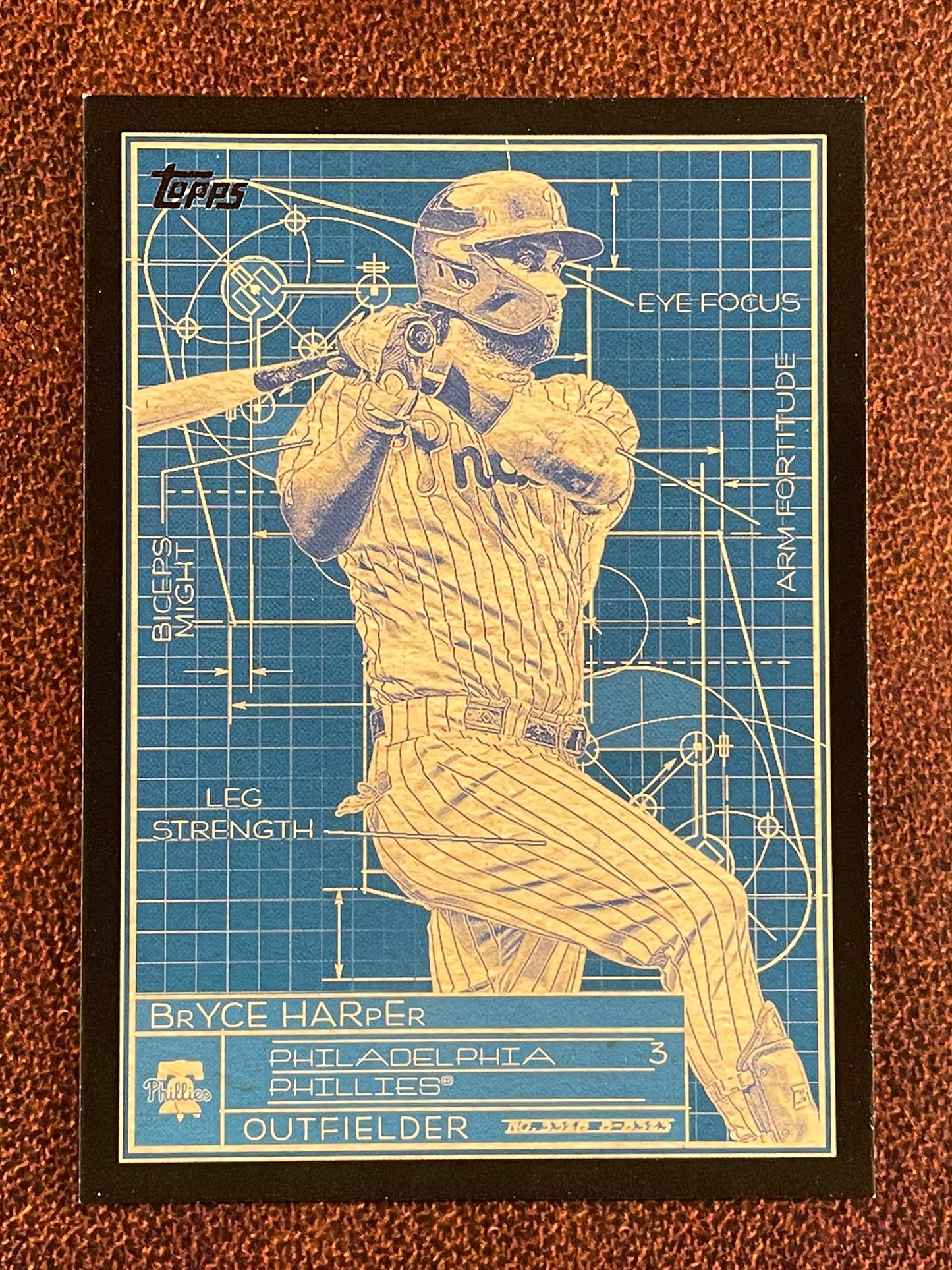 Bryce Harper - 2024 Topps Series 1 - BLACK Superstar Blueprint /299 (*Corner Whiting*) - Phillies