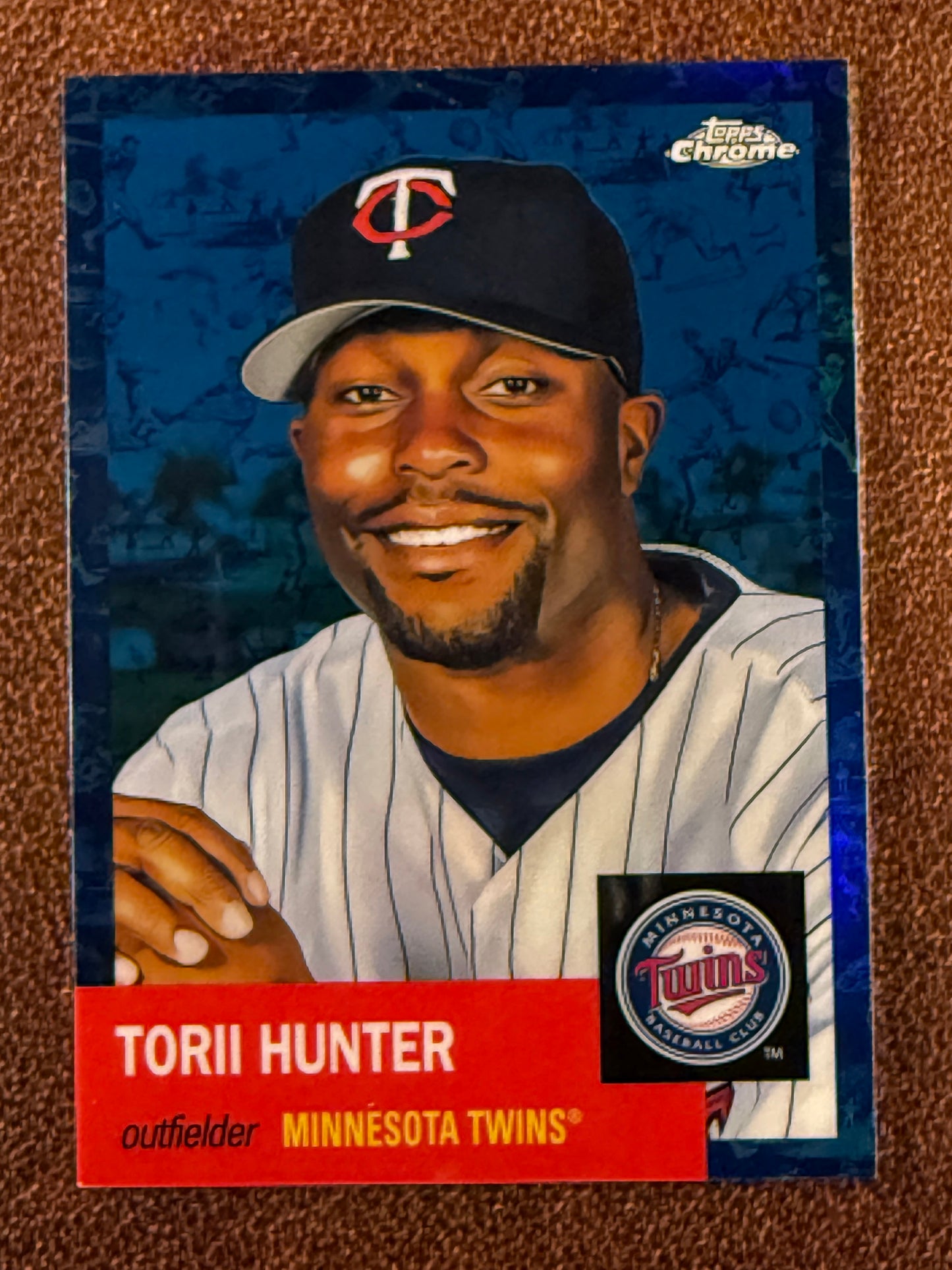 Torii Hunter - 2022 Topps Chrome Platinum Anniversary - BLUE Toil /199 - Twins