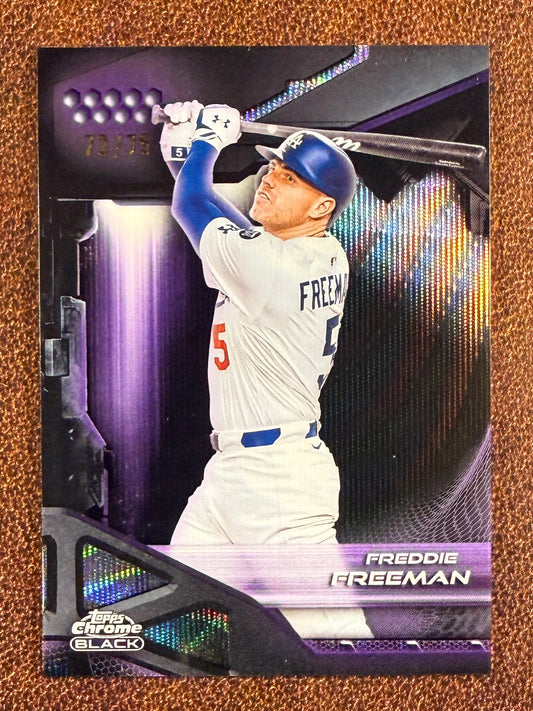 Freddie Freeman - 2026 Topps Chrome Black - PURPLE /75 - Dodgers