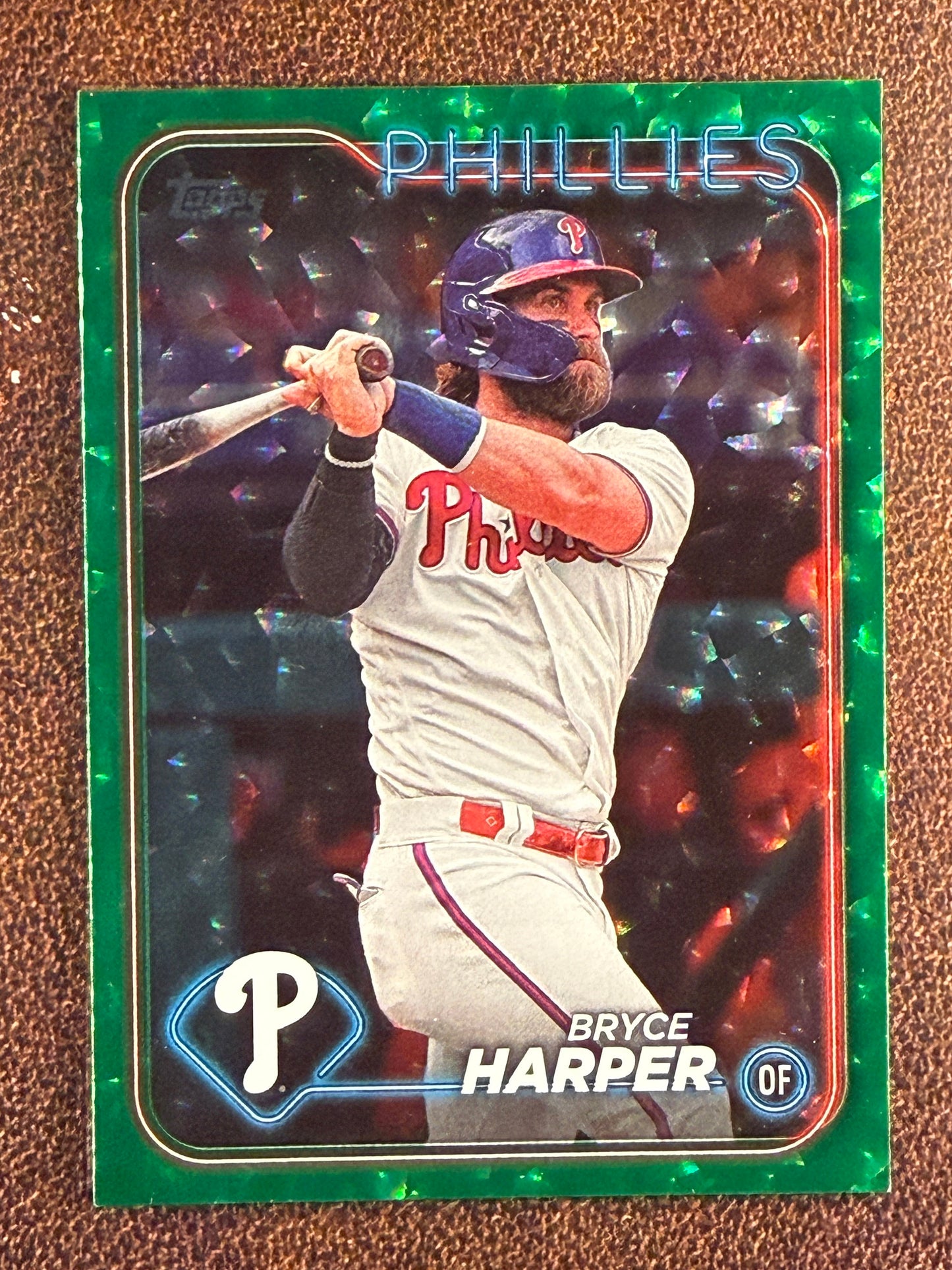 Bryce Harper - 2024 Topps Series 1 - Green Foilboard /499 - Phillies