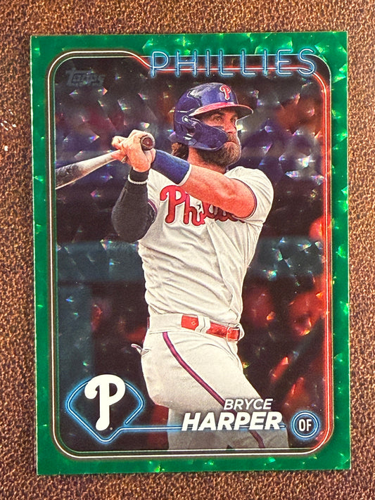 Bryce Harper - 2024 Topps Series 1 - Green Foilboard /499 - Phillies