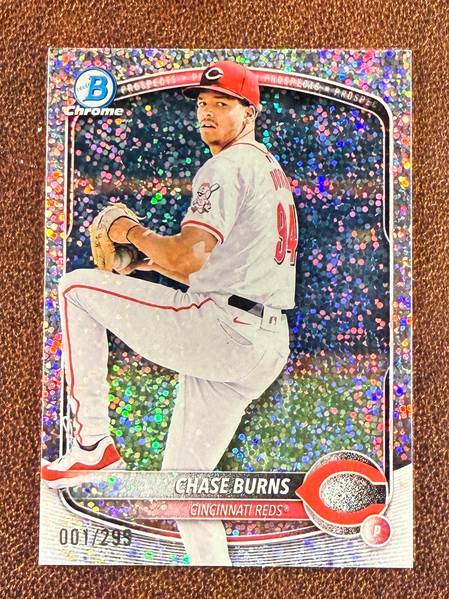 Chase Burns - 2025 Bowman - Speckle 001/299 - Reds