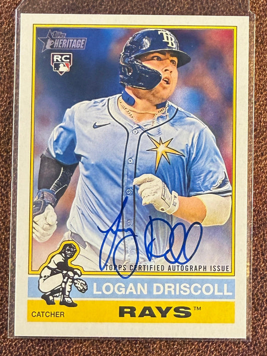 Logan Driscoll - 2025 Topps Heritage - Real One Rookie AUTO - Rays