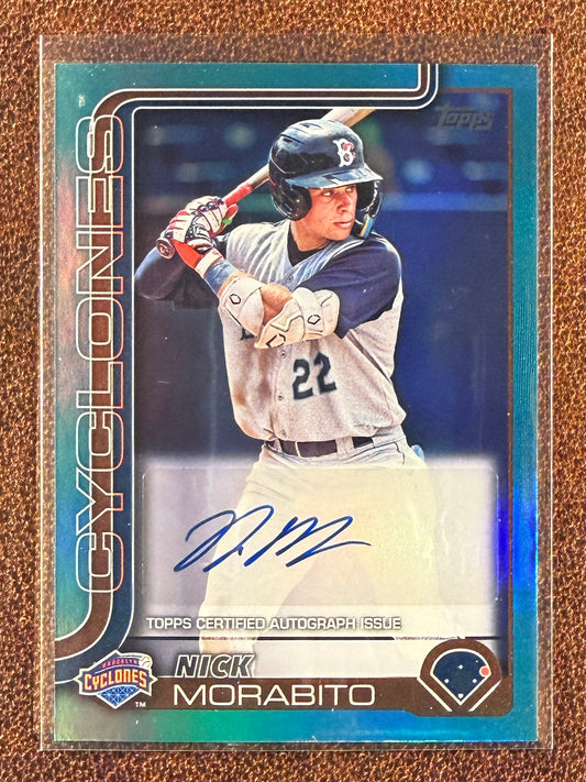 Nick Morabito - 2025 Topps Pro Debut - AQUA AUTO /75 - Mets