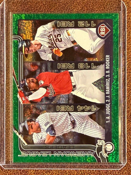 Judge / Ramirez / Rooker - 2025 Topps Series 1 - GREEN /99 - Yankees