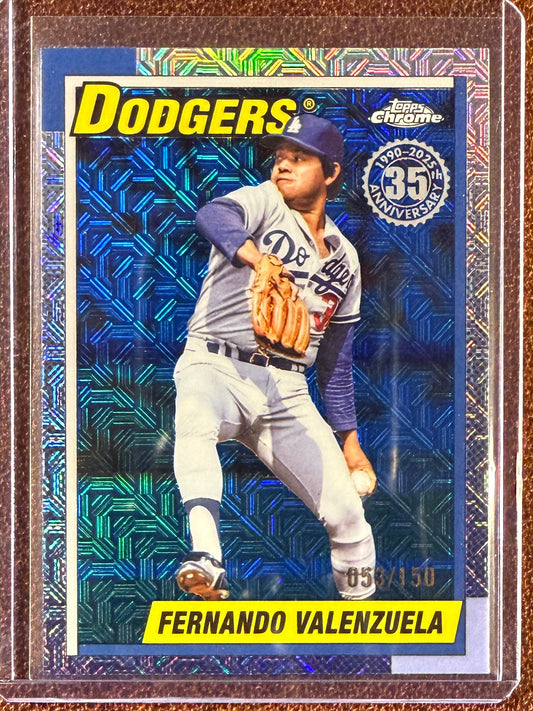 Fernando Valenzuela - 2025 Topps Chrome Update - 1990 BLUE Mojo /150 - Dodgers