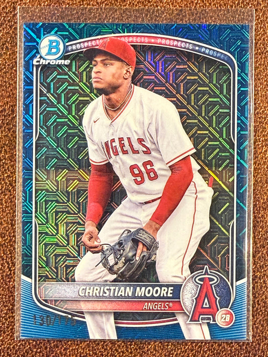 Christian Moore - 2025 Bowman Chrome - BLUE MOJO /175 - Angels
