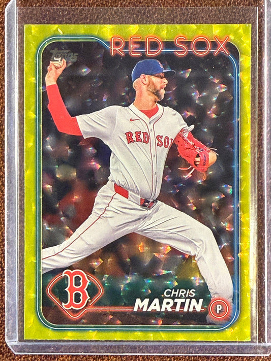 Chris Martin - 2024 Topps Update - YELLOW Crackle /50 - Red Sox