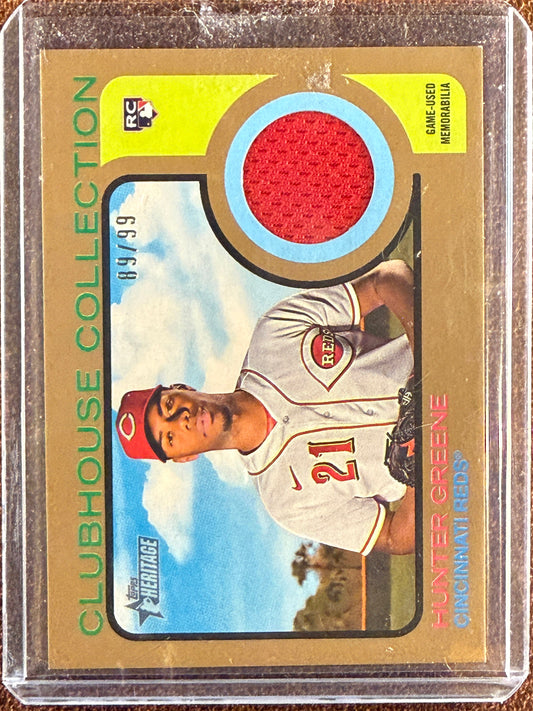 Hunter Greene - 2022 Topps Heritage - GOLD Relic /99 - Reds