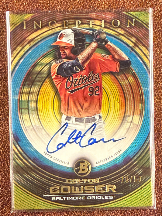 Colton Cowser - 2022 Bowman Inception - GOLD AUTO /50 - Orioles