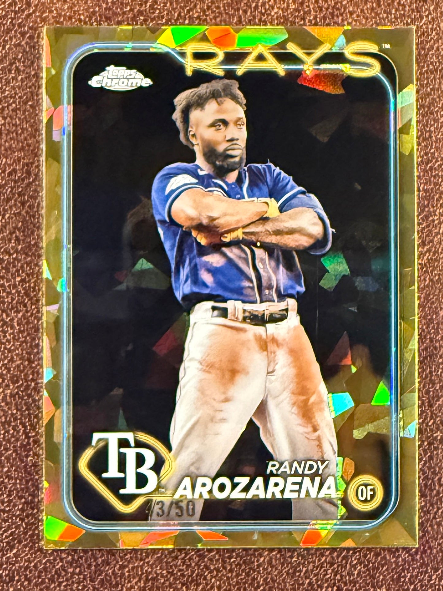 Randy Arozarena - 2024 Topps Chrome Sapphire - GOLD /50 - Rays