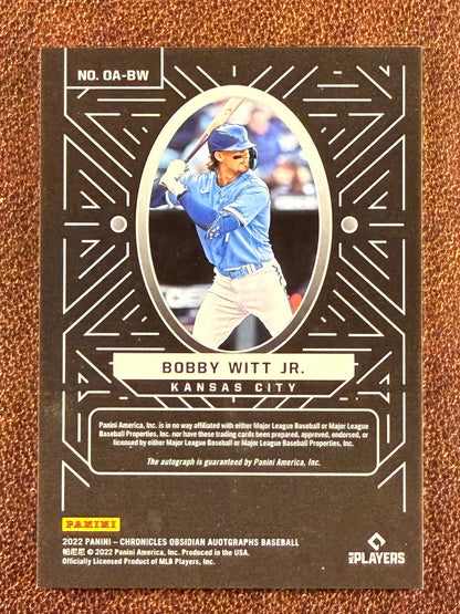 Bobby Witt Jr. - 2022 Panini Chronicles - Rookie Obsidian AUTO - Royals