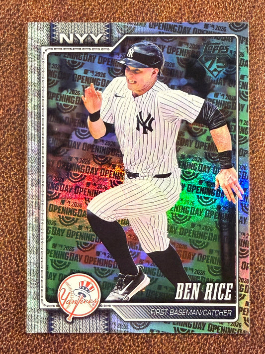 Ben Rice - 2026 Topps Series 1 - Opening Day Foil - Yankees