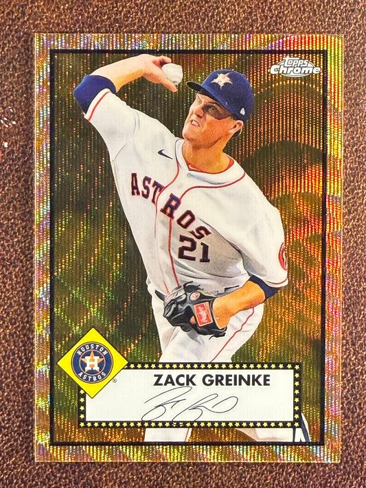 Zack Greinke - 2022 Topps Chrome Platinum - GOLD Wave Refractor /50 - Astros