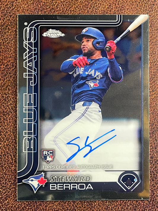 Steward Berroa - 2025 Topps Chrome - Rookie AUTO - Blue Jays