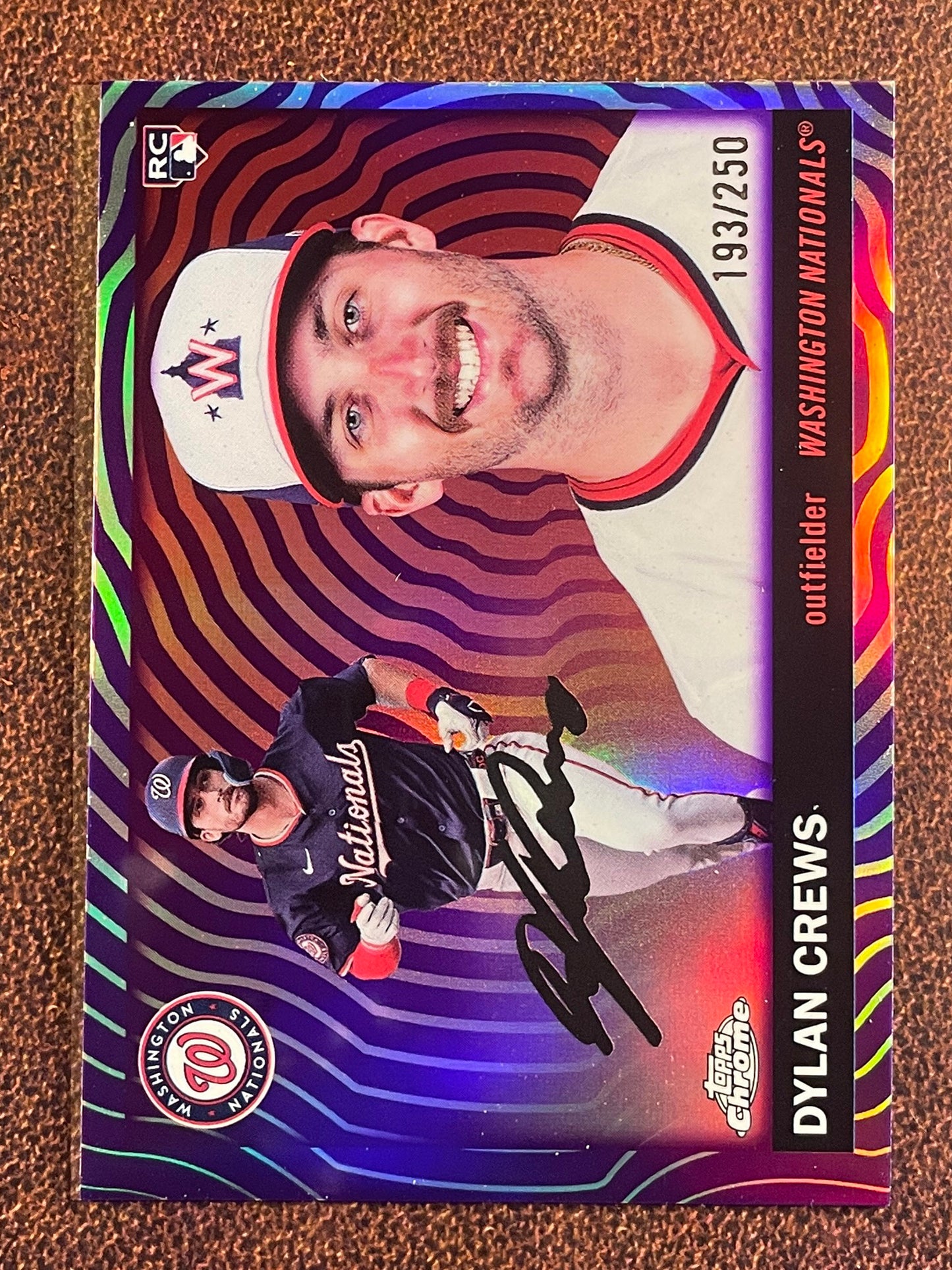 Dylan Crews - 2025 Topps Chrome Platinum - PURPLE Vibrations Refractor /150 - Nationals